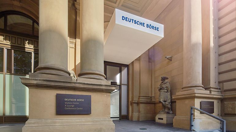 Stock exchange building entrance
