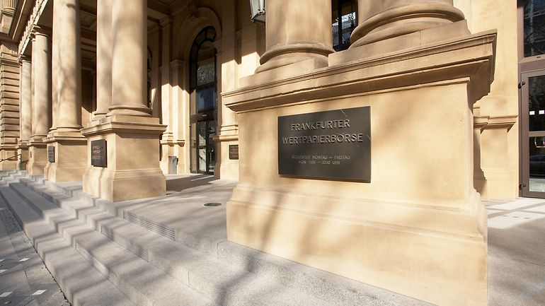 Stock exchange building entrance