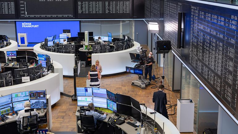 TV interview on the trading floor