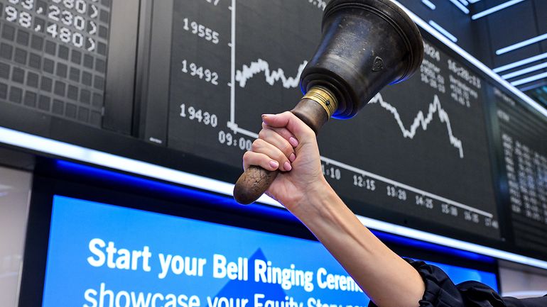 IPO bell in front of DAX board
